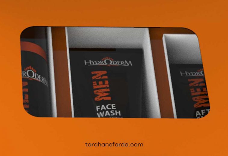 طراحی بسته بندی محصولات آرایشی و بهداشتی مردانه هیدرادرم